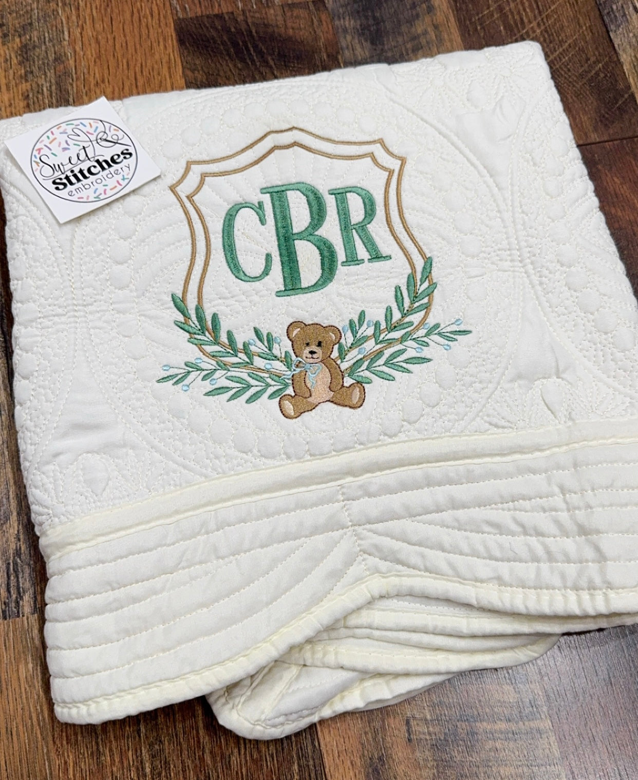 Teddy bear heirloom quilt