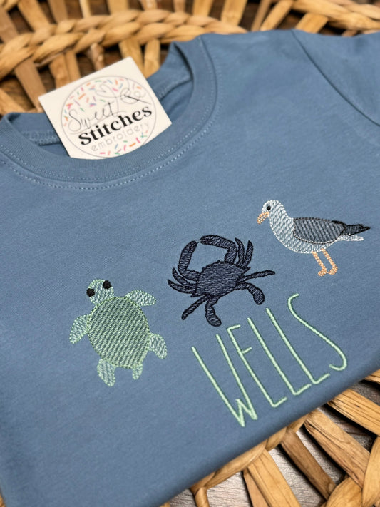 Turtle, Crab, & Seagull trio