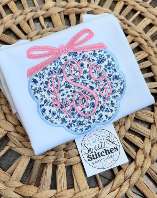 Floral scallop monogram