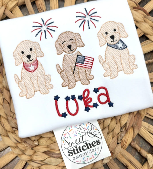Boys Patriotic Puppy trio