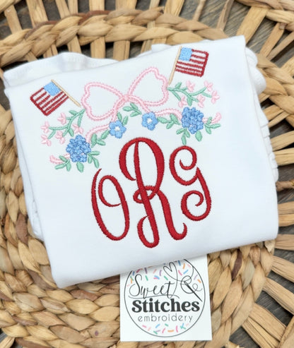 Patriotic floral swag