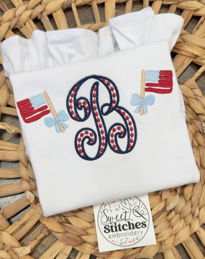 Patriotic single mono with flags