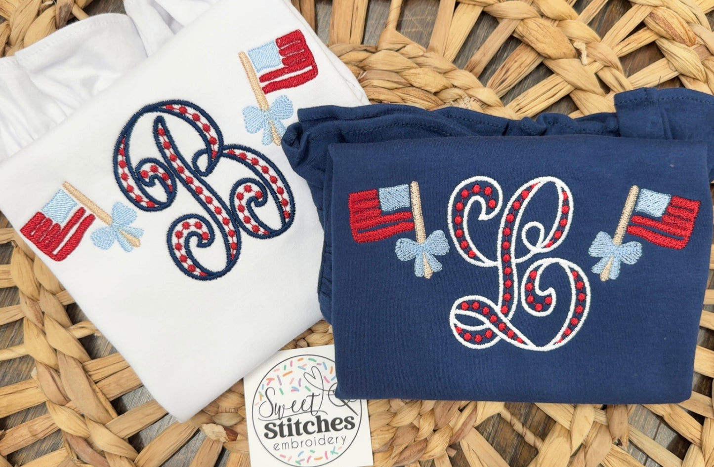 Patriotic single mono with flags