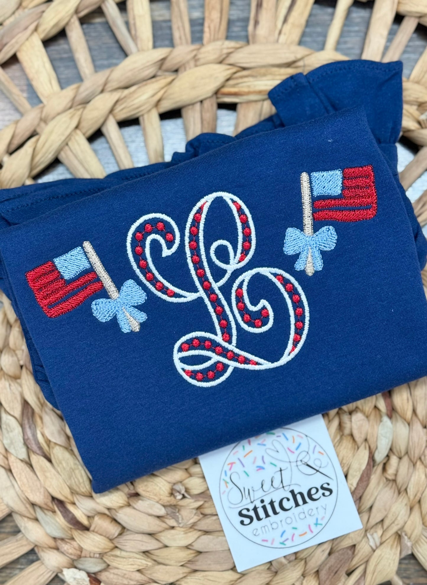 Patriotic single mono with flags