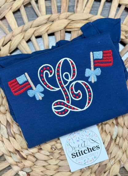 Patriotic single mono with flags