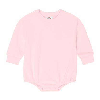 Bow applique pink sweatshirt bubble